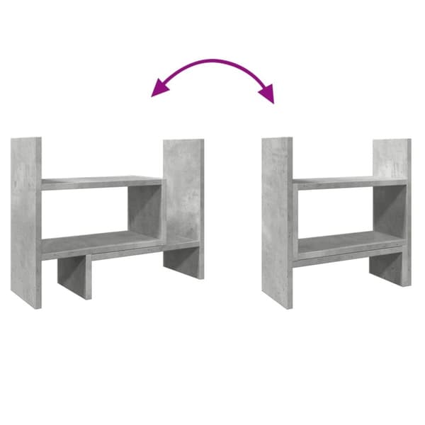 vidaXL Hylle til skrivebord betonggrå 38,5x17x39 cm konstruert tre