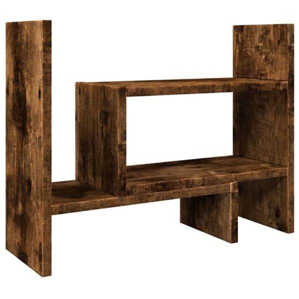 vidaXL Hylle til skrivebord røkt eik 38,5x17x39 cm konstruert tre
