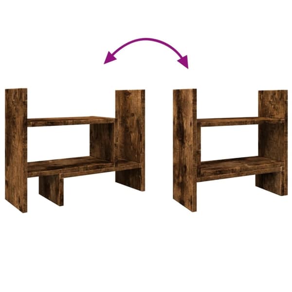 vidaXL Hylle til skrivebord røkt eik 38,5x17x39 cm konstruert tre