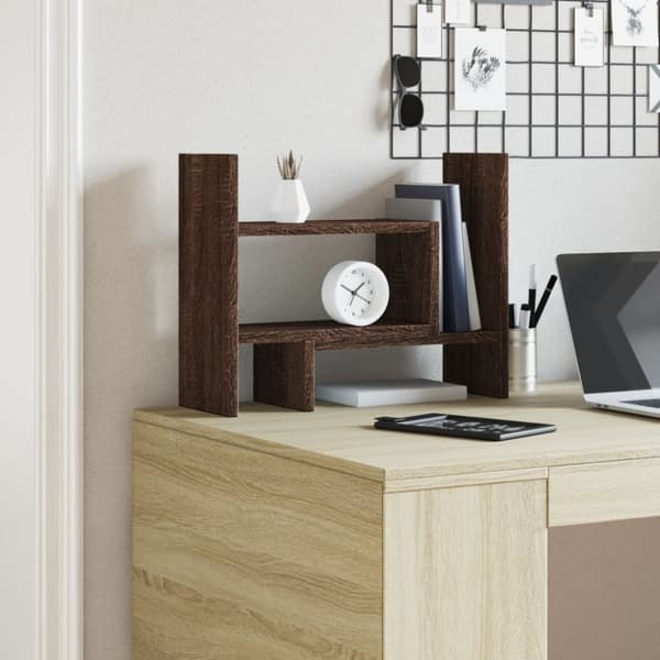 vidaXL Hylle til skrivebord brun eik 38,5x17x39 cm konstruert tre
