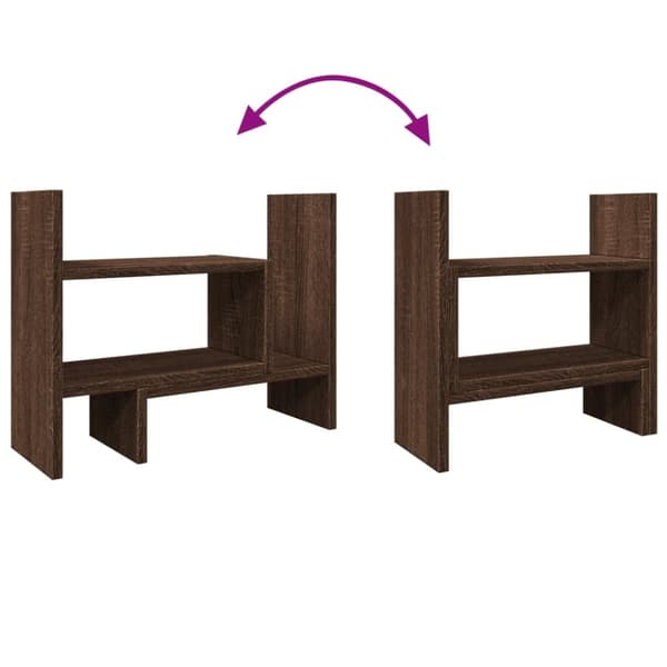 vidaXL Hylle til skrivebord brun eik 38,5x17x39 cm konstruert tre