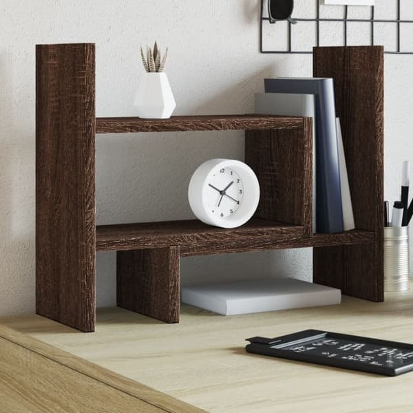 vidaXL Hylle til skrivebord brun eik 38,5x17x39 cm konstruert tre