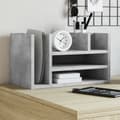 Miniatyrbilde 2 av 10: vidaXL Hylle til skrivebord betonggrå 44,5x24x25 cm konstruert tre