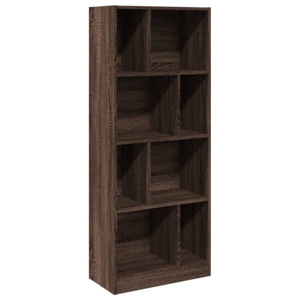 vidaXL Bokhylle brun eik 57x28,5x141 cm konstruert tre