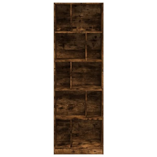 vidaXL Bokhylla rökfärgad ek 57x28,5x174 cm konstruerat trä