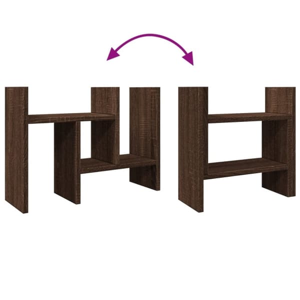 vidaXL Hylle til skrivebord brun eik 34,5x15,5x35,5 cm konstruert tre