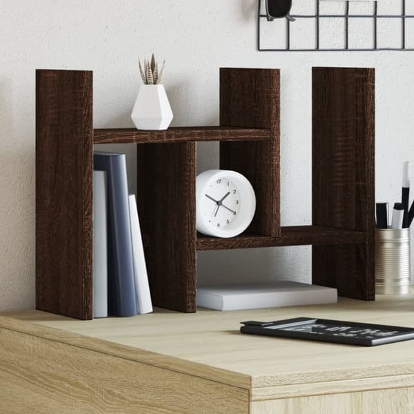 vidaXL Hylle til skrivebord brun eik 34,5x15,5x35,5 cm konstruert tre