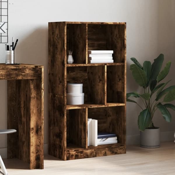 vidaXL Bokhylle røkt eik 57x28,5x107,5 cm konstruert tre