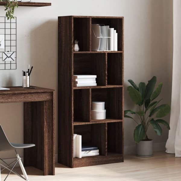 vidaXL bogreol 57x28,5x141 cm konstrueret træ brun egetræsfarve