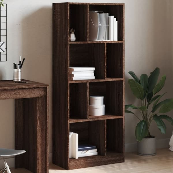 vidaXL bogreol 57x28,5x141 cm konstrueret træ brun egetræsfarve