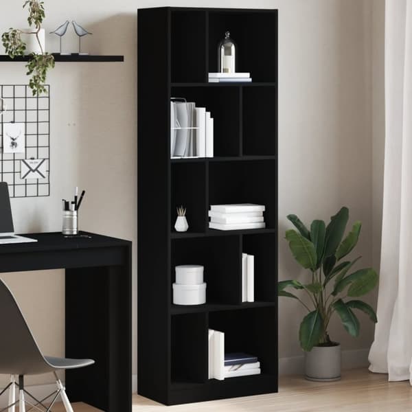 vidaXL bogreol 57x28,5x174 cm konstrueret træ sort