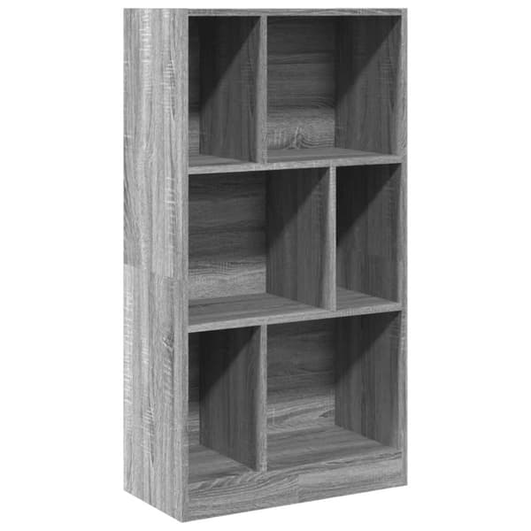 vidaXL Kirjahylly harmaa Sonoma 57x28,5x107,5 cm tekninen puu