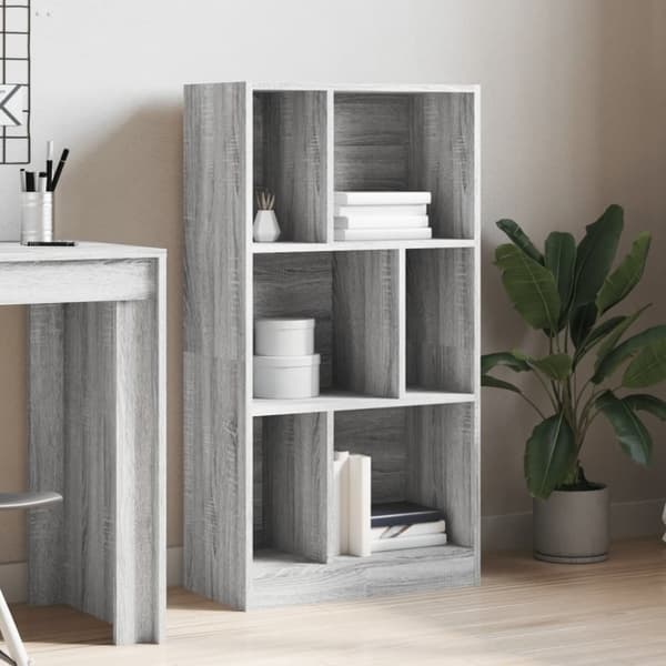 vidaXL Kirjahylly harmaa Sonoma 57x28,5x107,5 cm tekninen puu