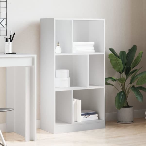 vidaXL Bokhylle hvit 57x28,5x107,5 cm konstruert tre