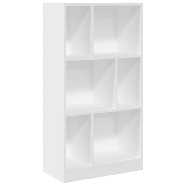 vidaXL Bokhylle hvit 57x28,5x107,5 cm konstruert tre