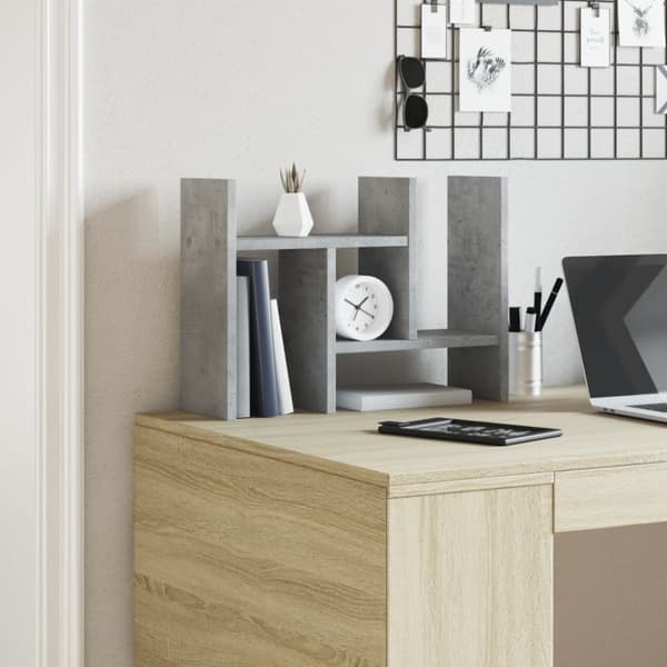 vidaXL Hylle til skrivebord betonggrå 34,5x15,5x35,5 cm konstruert tre