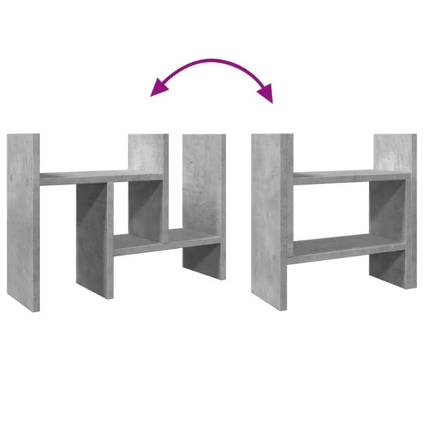 vidaXL Hylle til skrivebord betonggrå 34,5x15,5x35,5 cm konstruert tre