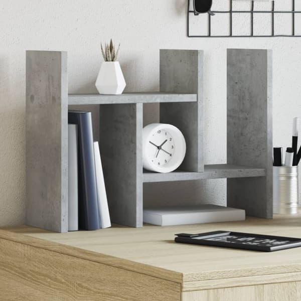 vidaXL Hylle til skrivebord betonggrå 34,5x15,5x35,5 cm konstruert tre