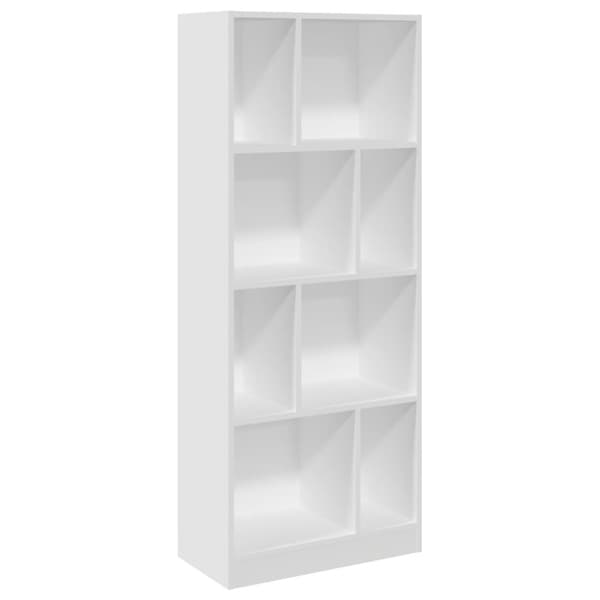 vidaXL Bokhylle hvit 57x28,5x141 cm konstruert tre