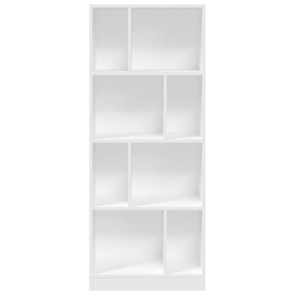 vidaXL Bokhylle hvit 57x28,5x141 cm konstruert tre