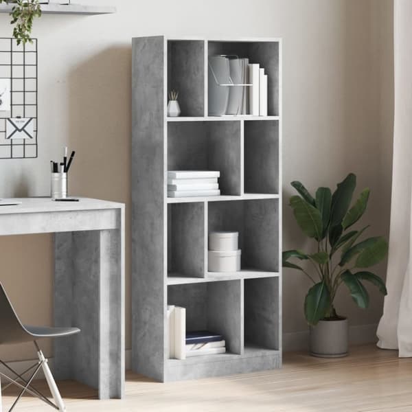 vidaXL bogreol 57x28,5x141 cm konstrueret træ betongrå