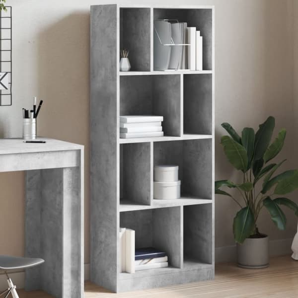 vidaXL bogreol 57x28,5x141 cm konstrueret træ betongrå