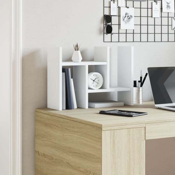 vidaXL dueslag til skrivebord 34,5x15,5x35,5 cm konstrueret træ hvid