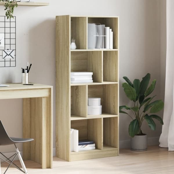 vidaXL Bokhylle sonoma eik 57x28,5x141 cm konstruert tre