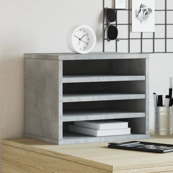 vidaXL Skrivbordshyllor betonggrå 36x26x29,5 cm konstruerat trä