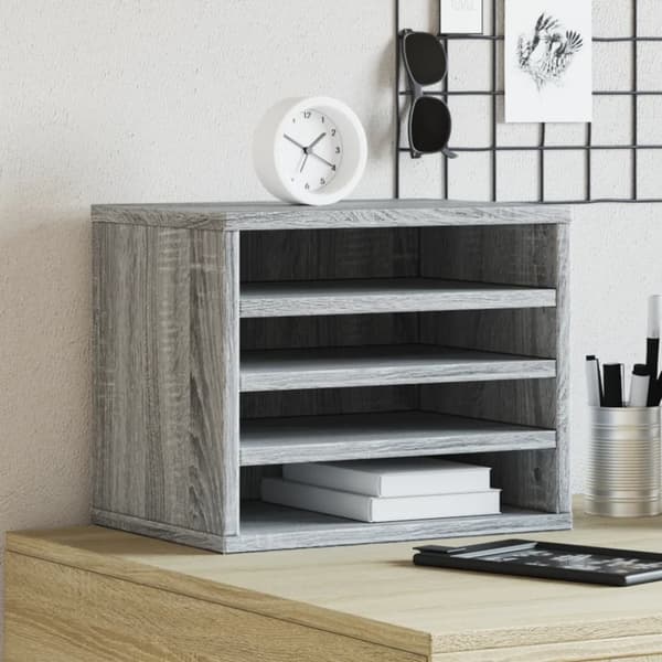 vidaXL Hylle til skrivebord grå sonoma 36x26x29,5 cm konstruert tre