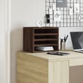 Miniatyrbilde 4 av 10: vidaXL Hylle til skrivebord brun eik 36x26x29,5 cm konstruert tre