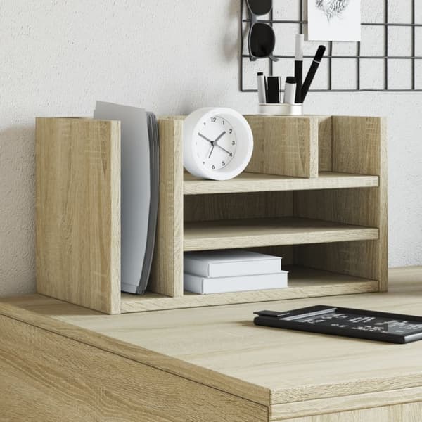 vidaXL Hylle til skrivebord sonoma eik 44,5x24x25 cm konstruert tre