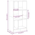 Miniatyrbilde 10 av 11: vidaXL Bokhylle betonggrå 57x28,5x107,5 cm konstruert tre