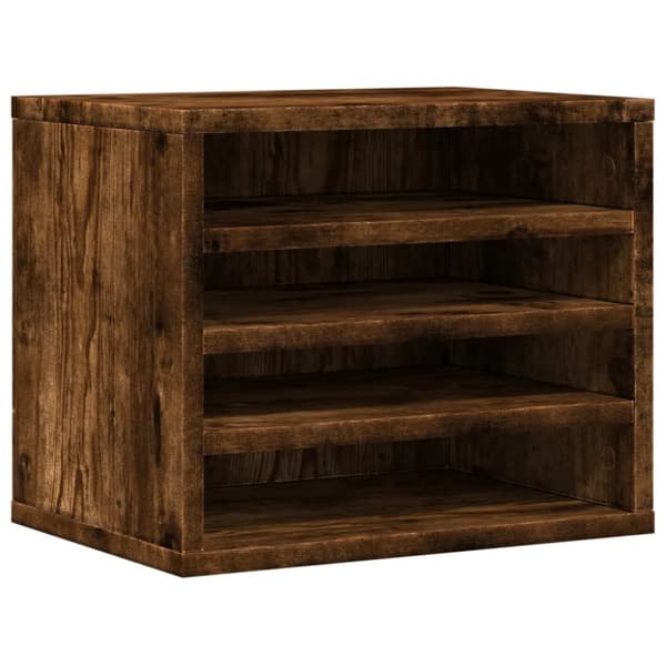 vidaXL Hylle til skrivebord røkt eik 36x26x29,5 cm konstruert tre