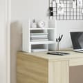 Miniatyrbilde 5 av 11: vidaXL Hylle til skrivebord hvit 38,5x17x39 cm konstruert tre