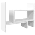 Miniatyrbilde 8 av 11: vidaXL Hylle til skrivebord hvit 38,5x17x39 cm konstruert tre