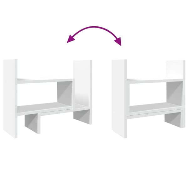 vidaXL hylde til skrivebord 38,5x17x39 cm konstrueret træ hvid