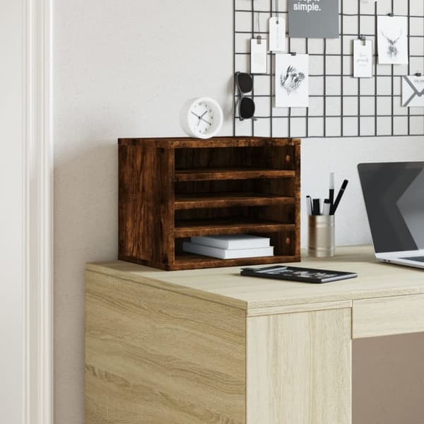 vidaXL dueslag til skrivebord 36x26x29,5 cm konstrueret træ røget eg