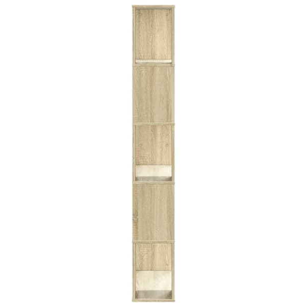 vidaXL Bokhylle 5 etasjer røkt eik 80,5x23,5x162,5 cm konstruert tre