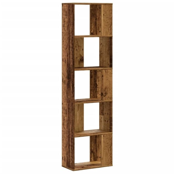 vidaXL bogreol 45x23,5x162,5 cm 5 hylder konstrueret træ gammelt træ