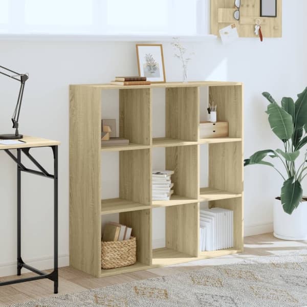 vidaXL bogreol 102x32x102 cm konstrueret træ sonoma-eg