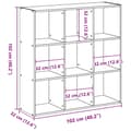 Miniatyrbillede 10 af 11: vidaXL bogreol 102x32x102 cm konstrueret træ sonoma-eg