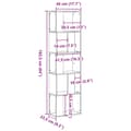 Miniatyrbild 9 av 10: vidaXL Bokhylla 5 hyllplan ek 45x23,5x162,5 cm konstruerat trä