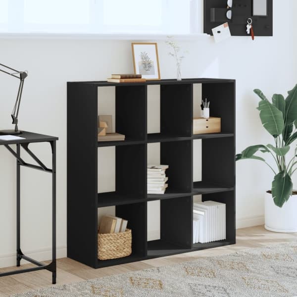 vidaXL bogreol 102x32x102 cm konstrueret træ sort