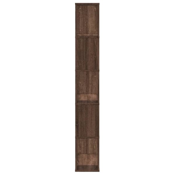 vidaXL bogreol 80,5x23,5x162,5 cm 5 hylder konstrueret træ brunt eg