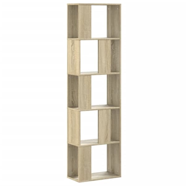 vidaXL bogreol 45x23,5x162,5 cm 5 hylder konstrueret træ sonoma-eg