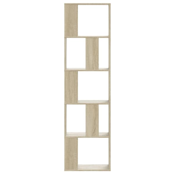 vidaXL bogreol 45x23,5x162,5 cm 5 hylder konstrueret træ sonoma-eg