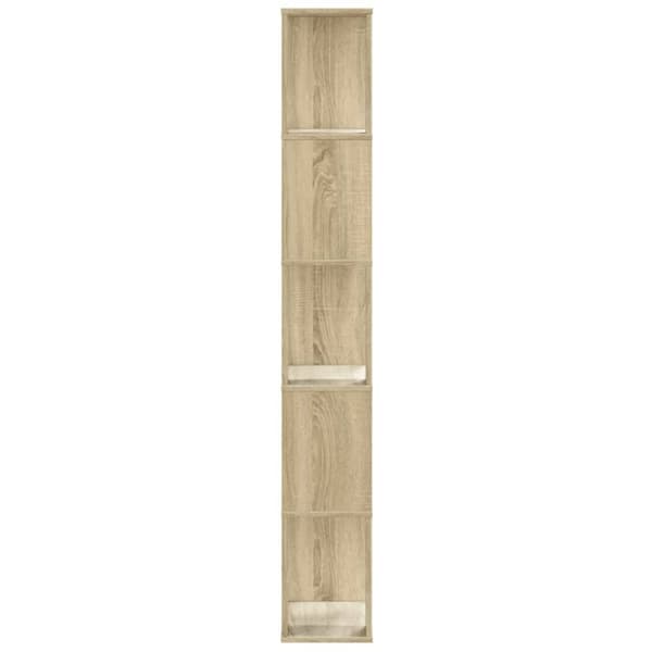 vidaXL bogreol 45x23,5x162,5 cm 5 hylder konstrueret træ sonoma-eg