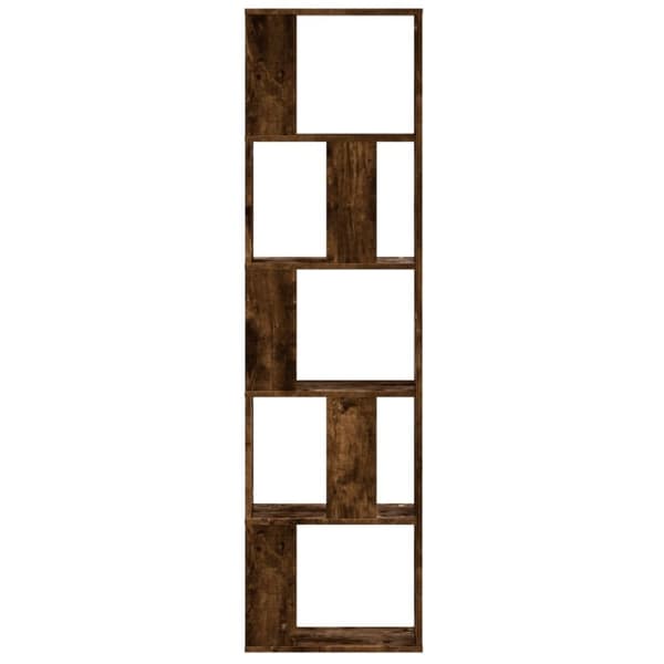 vidaXL bogreol 45x23,5x162,5 cm 5 hylder konstrueret træ røget eg