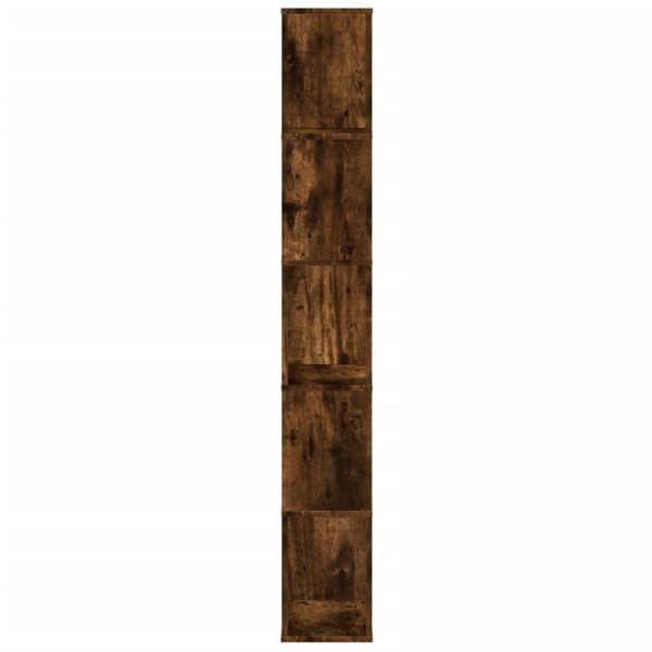 vidaXL bogreol 45x23,5x162,5 cm 5 hylder konstrueret træ røget eg